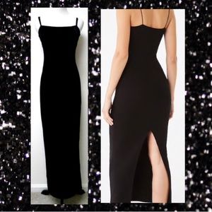 Elegant Black Maxi Cocktail Sexy Party Dress Gown